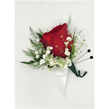 red_rose_boutonniere_with_white_ribbon_accent