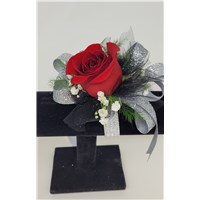 red_rose-wrist_corsage_silver_glitter_glamour